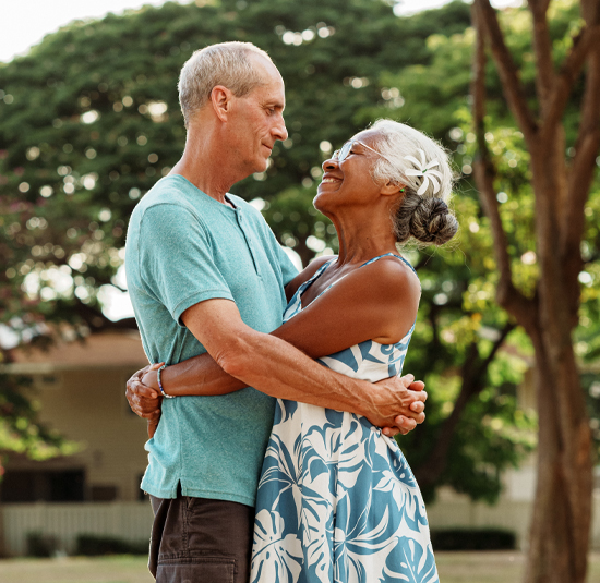 Image of man and woman hugging